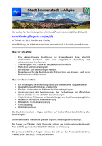 Stellenausschreibung Kinderpflegerin (m/w/d)