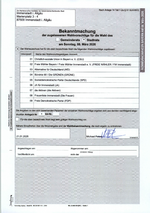 Bekanntmachung der zugelassenen Wahlvorschläge "Stadtrat"