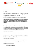 26.05.2026 | Solarstrom vom Balkon und Energiesparen
